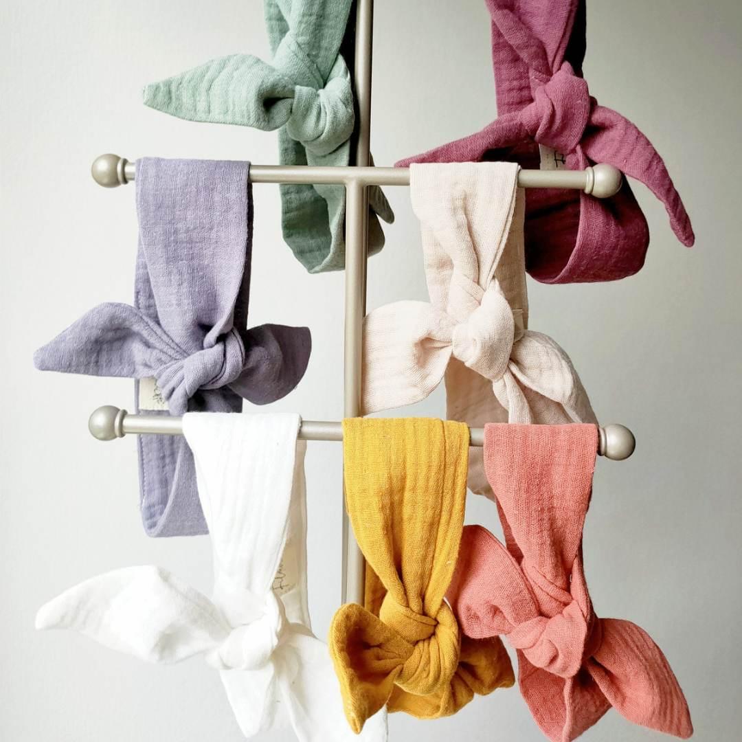 Bandeau Bébé à nouer prune