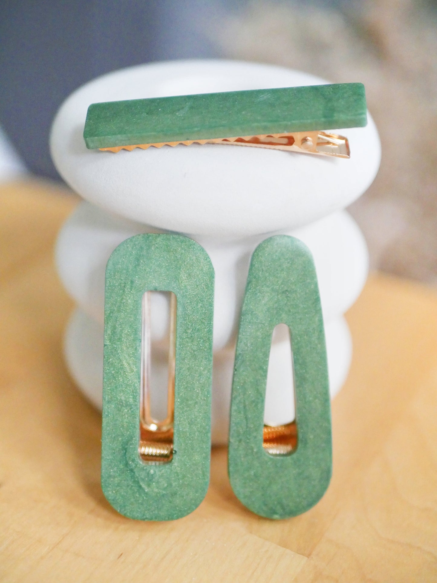barrette-verte-faite-main