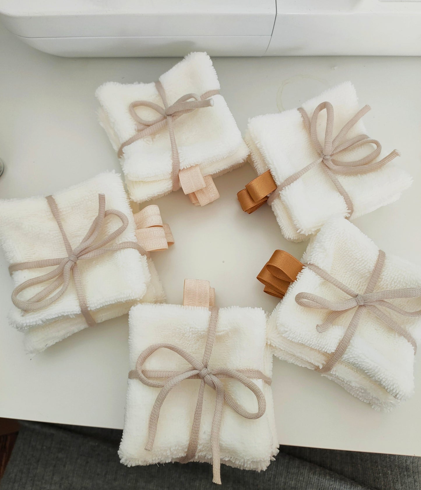 Lot de 4 lingettes lavables en Bambou réversibles