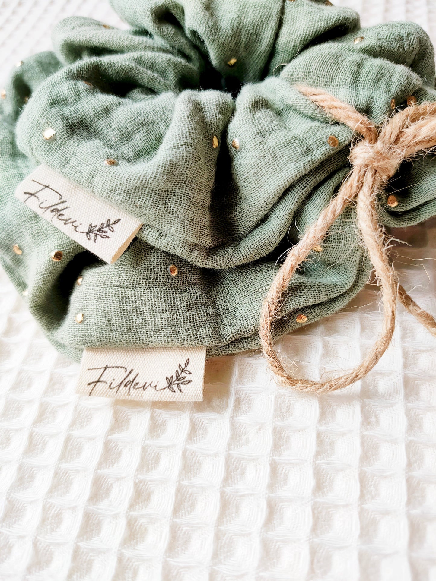 scrunchie-fait-main-mere-fille-kaki