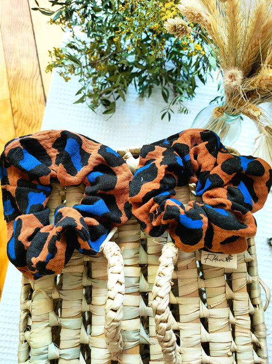 chouchou-fait-main-leopard-bleu