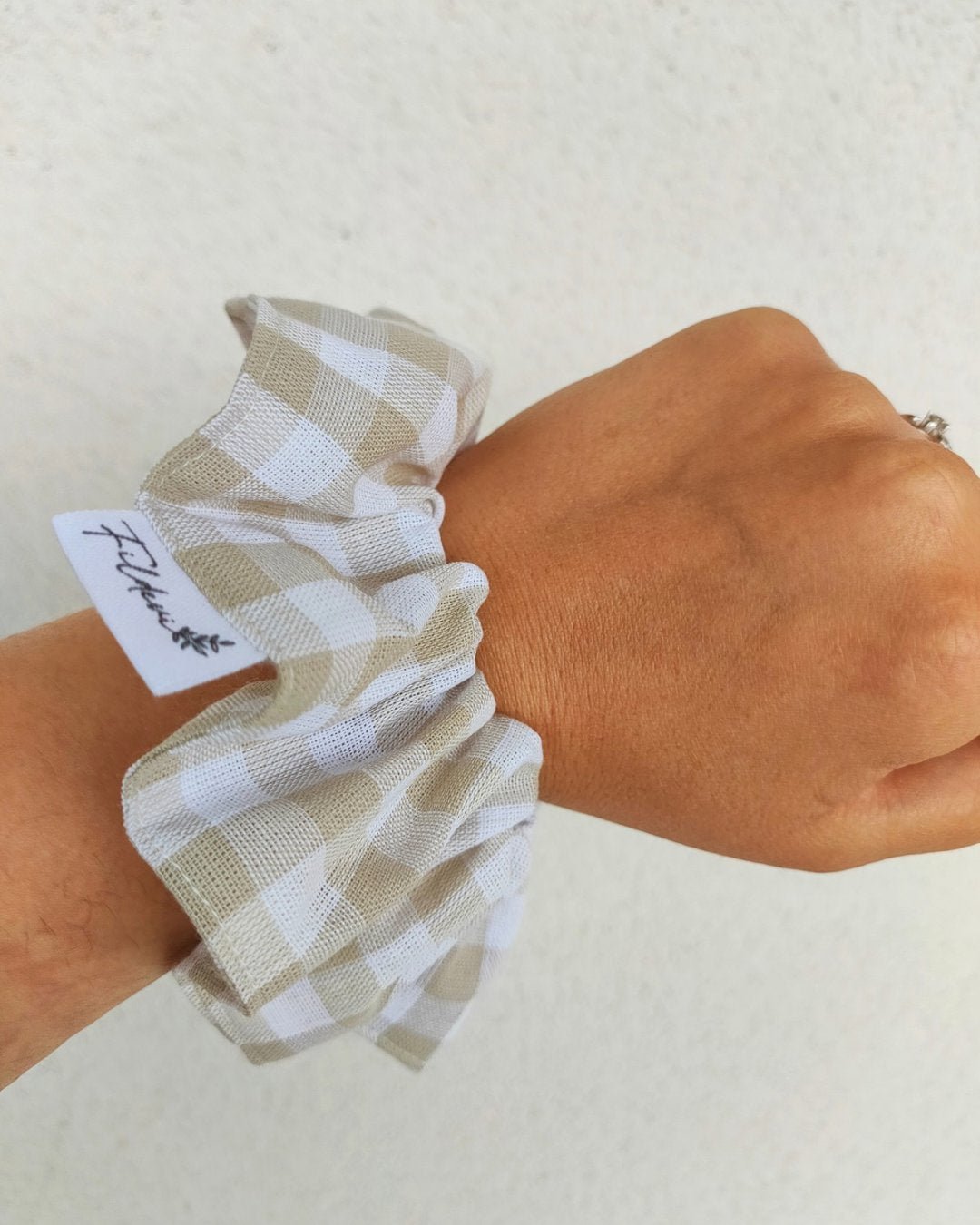 Chouchou vichy beige