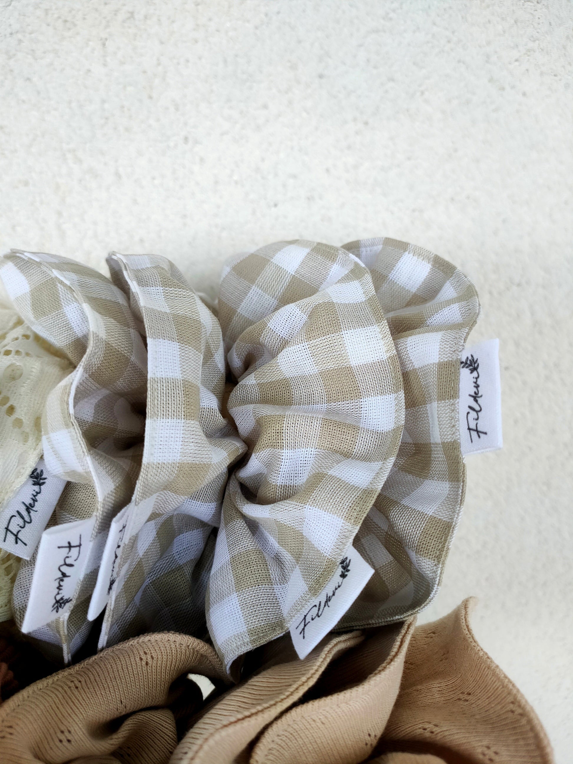 chouchou-vichy-beige-fait-main