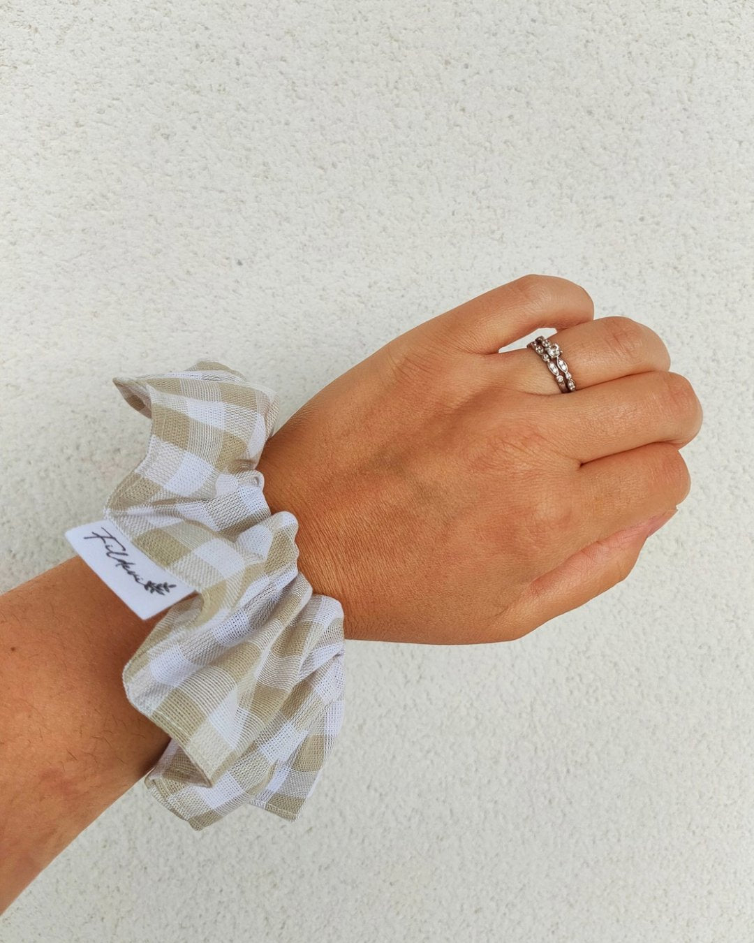 Chouchou vichy beige